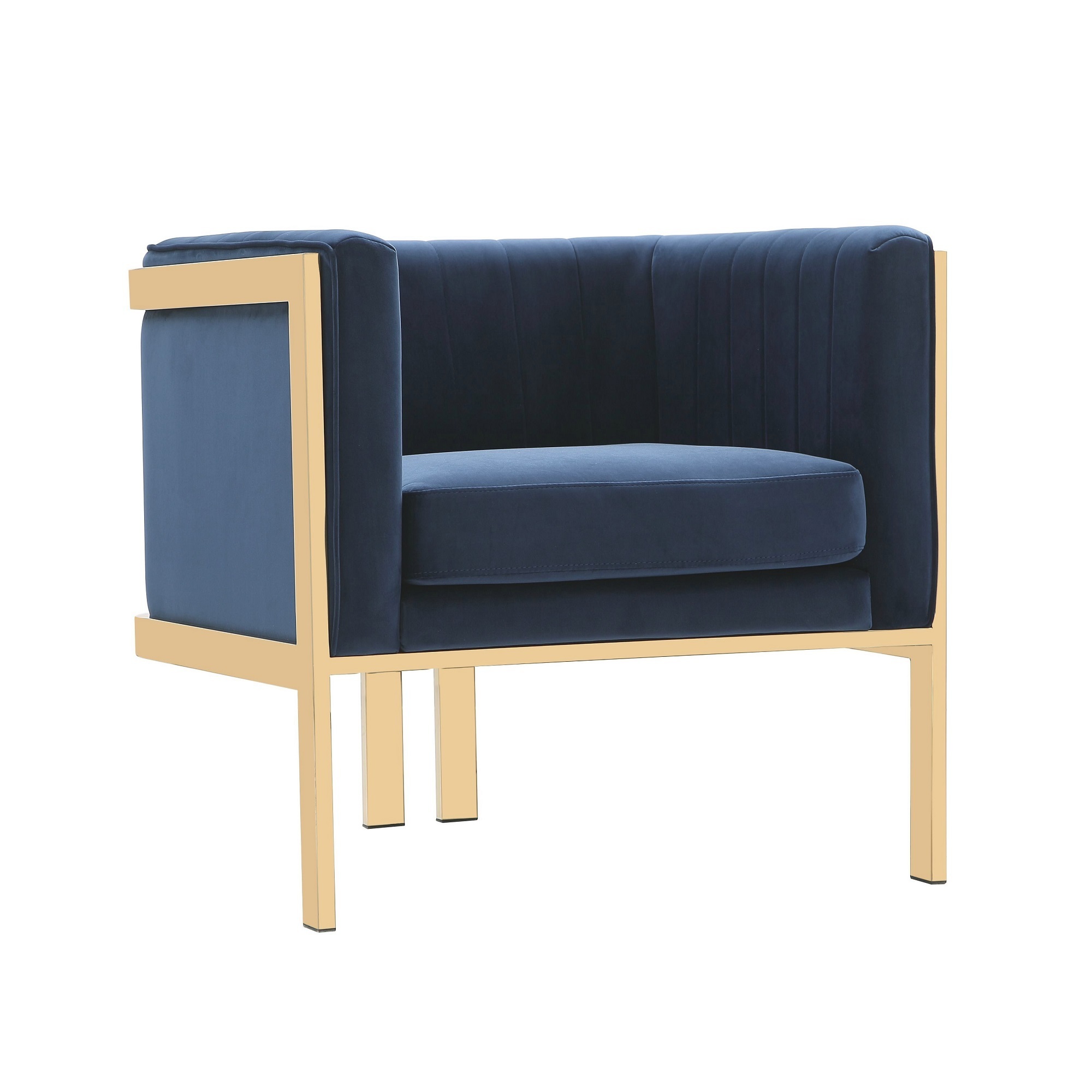 Manhattan Comfort, Paramount Royal BlueMetal Velvet Accent Armchair, Primary Color Blue, Included (qty.) 1 Model# AC053